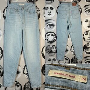 Levi’s Light Blue High Waisted Taper Denim Jeans, Sz 24 (W24 x L27)